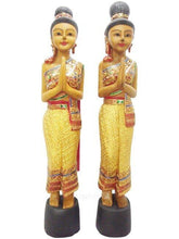 INPHIC-東南亞 家居飾品 泰國風格 泰式木雕 擺飾 工藝品 迎賓侍女1米個